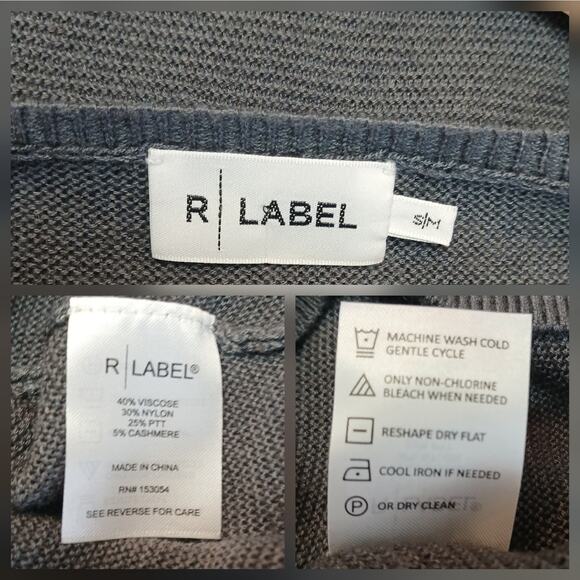 R | Label The Reset SZ S/M Essential Pullover Sweater With Cashmere Gray - Picture 5 of 5